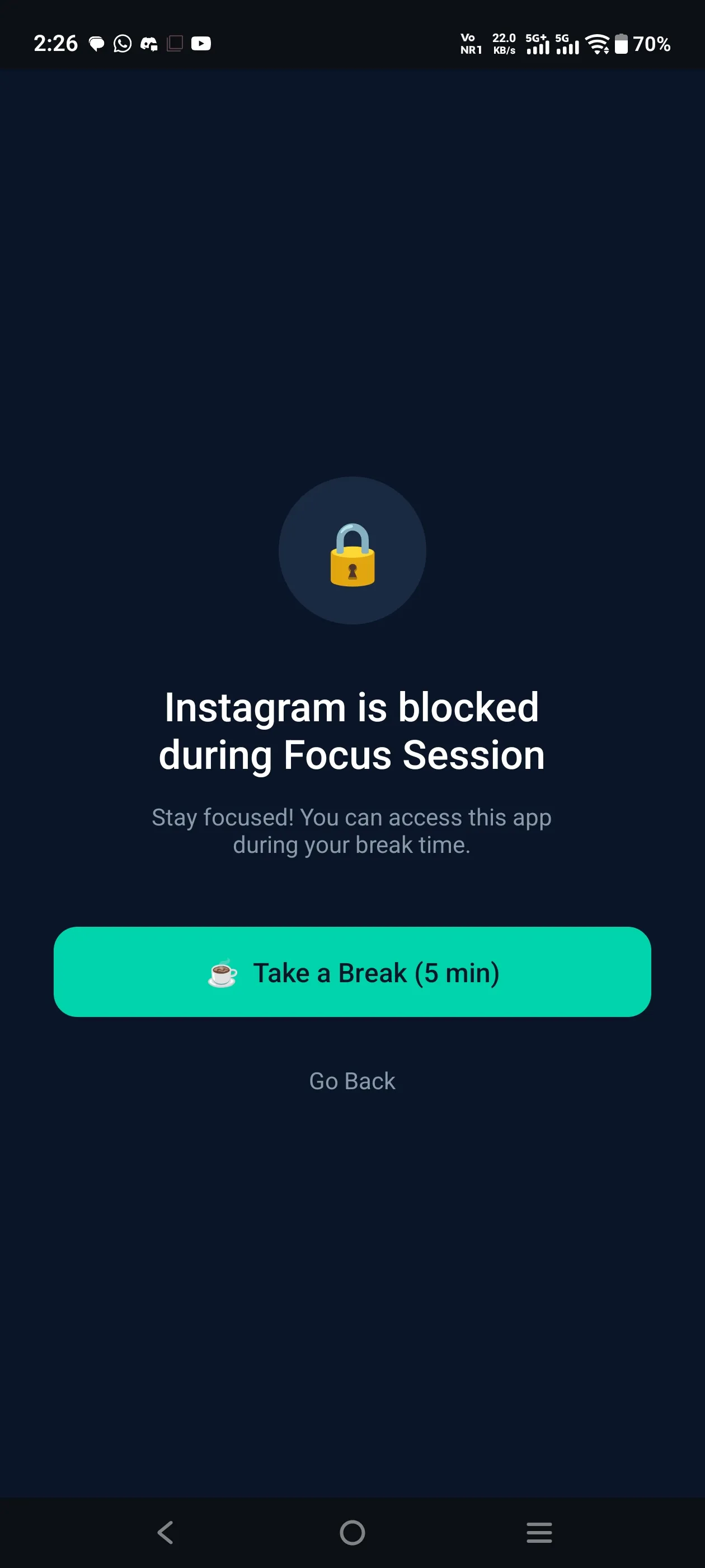StudyTrackr app blocker overlay